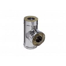Сэндвич-тройник Ferrum HF 90° (430/0,8мм + нерж.) Ф110х200 Сэндвич-тройник Ferrum HF 90° (430/0,8мм + нерж.) Ф110х200
