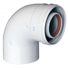Коаксиальный отвод 90°, диам. 60/100 мм, без муфты Baxi Coaxial elbow 60/100 90° Коаксиальный отвод 90°, диам. 60/100 мм, без муфты Baxi Coaxial elbow 60/100 90°