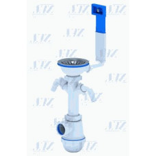 Сифон для мойки АНИ Грот 3.1/2х40 c 2-мя отводами д/стир.машины, с жестким переливом А0146