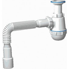 Сифон для мойки АНИ Грот 1.1/2х40 с литым выпуском, с гибкой трубой 40х40/50 А0515
