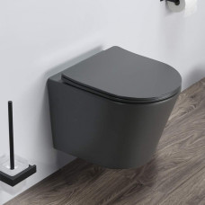 Унитаз подвесной Comforty 105MDH безободковый, сиденье дюропласт softclose тонкое, быстросъёмное (графит матовый) Унитаз подвесной Comforty 105MDH безободковый, сиденье дюропласт softclose тонкое, быстросъёмное (графит матовый)