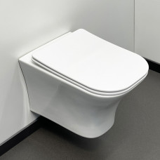 Унитаз подвесной Comforty 110 безободковый, сиденье дюропласт softclose тонкое, быстросъёмное